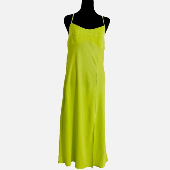 A New Day Midi Slip Dresses Green Neon XS - Picture 1 of 5